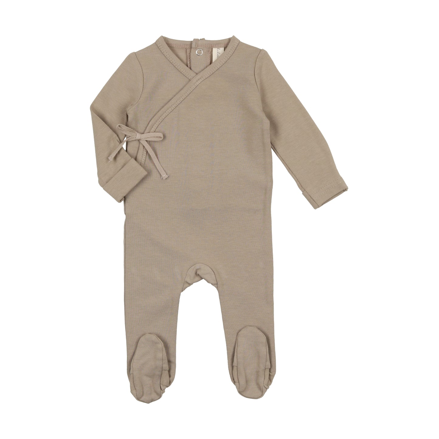 LILETTE TAUPE BRUSHED COTTON WRAPOVER FOOTIE