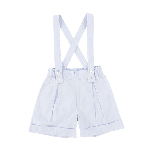BACE COLLECTION LIGHT BLUE THIN STRIPED SUSPENDER SHORTS [FINAL SALE]