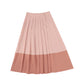 BAMBOO PINK PLEATED COLOR BLOCK WRAP SKIRT [FINAL SALE]