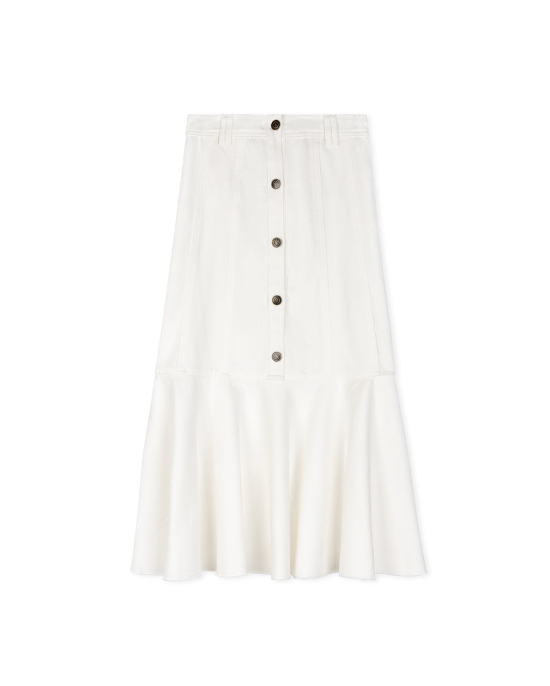 White denim a 2024 line midi skirt