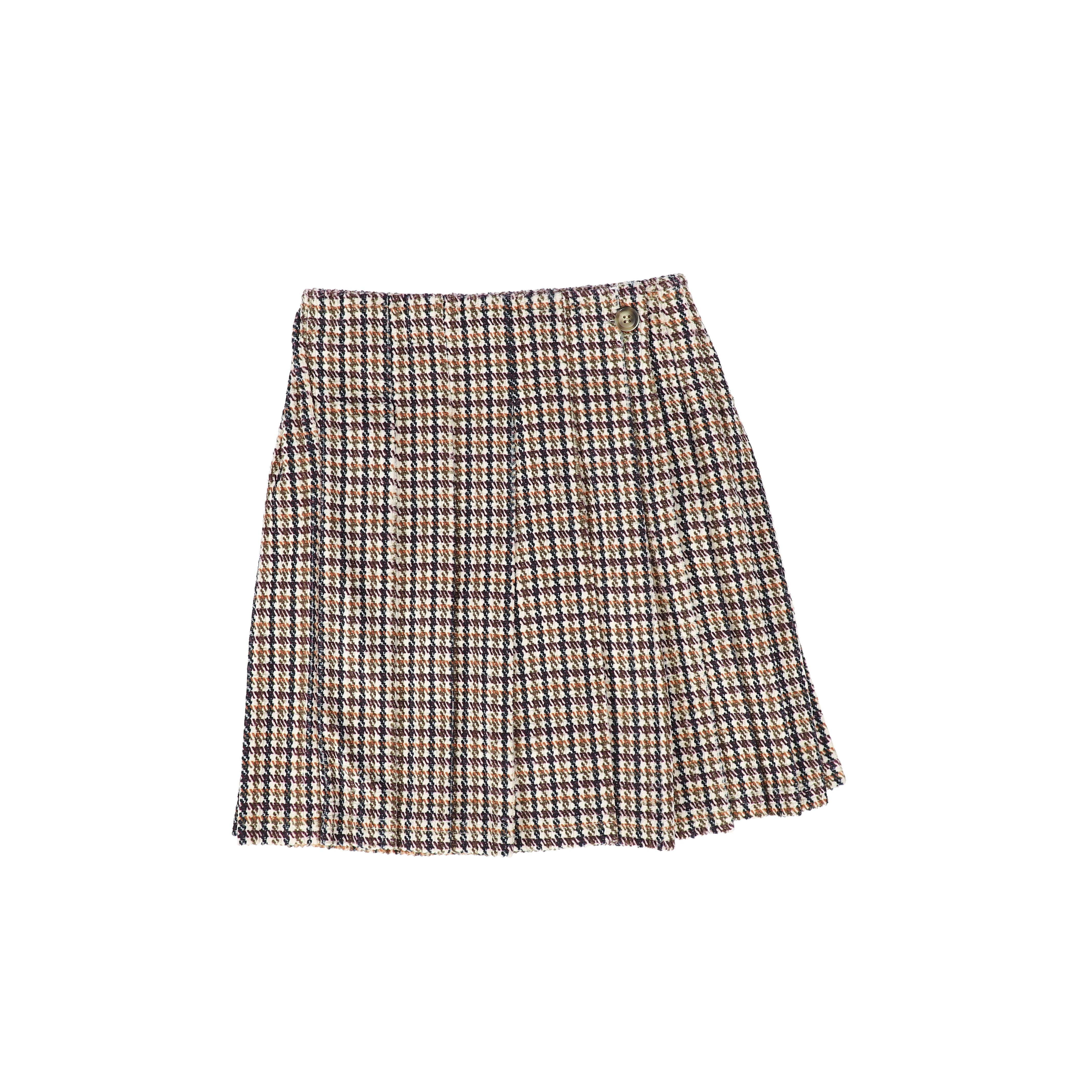 PAPILLON MULTI VELVET HOUNDSTOOTH WRAP SKIRT [FINAL SALE