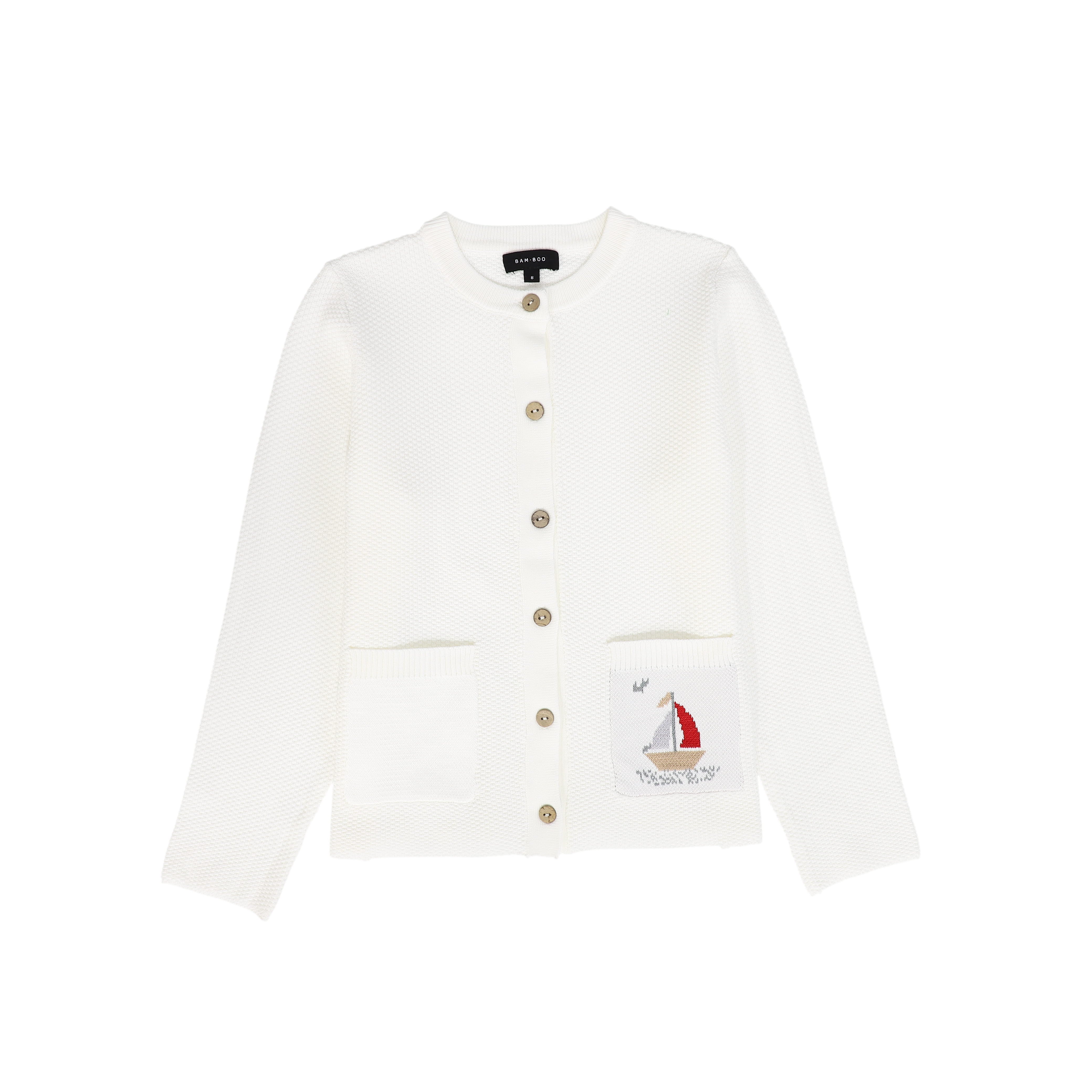 BAMBOO IVORY EMBROIDERED POCKET CARDIGAN [FINAL SALE] – Luibelle