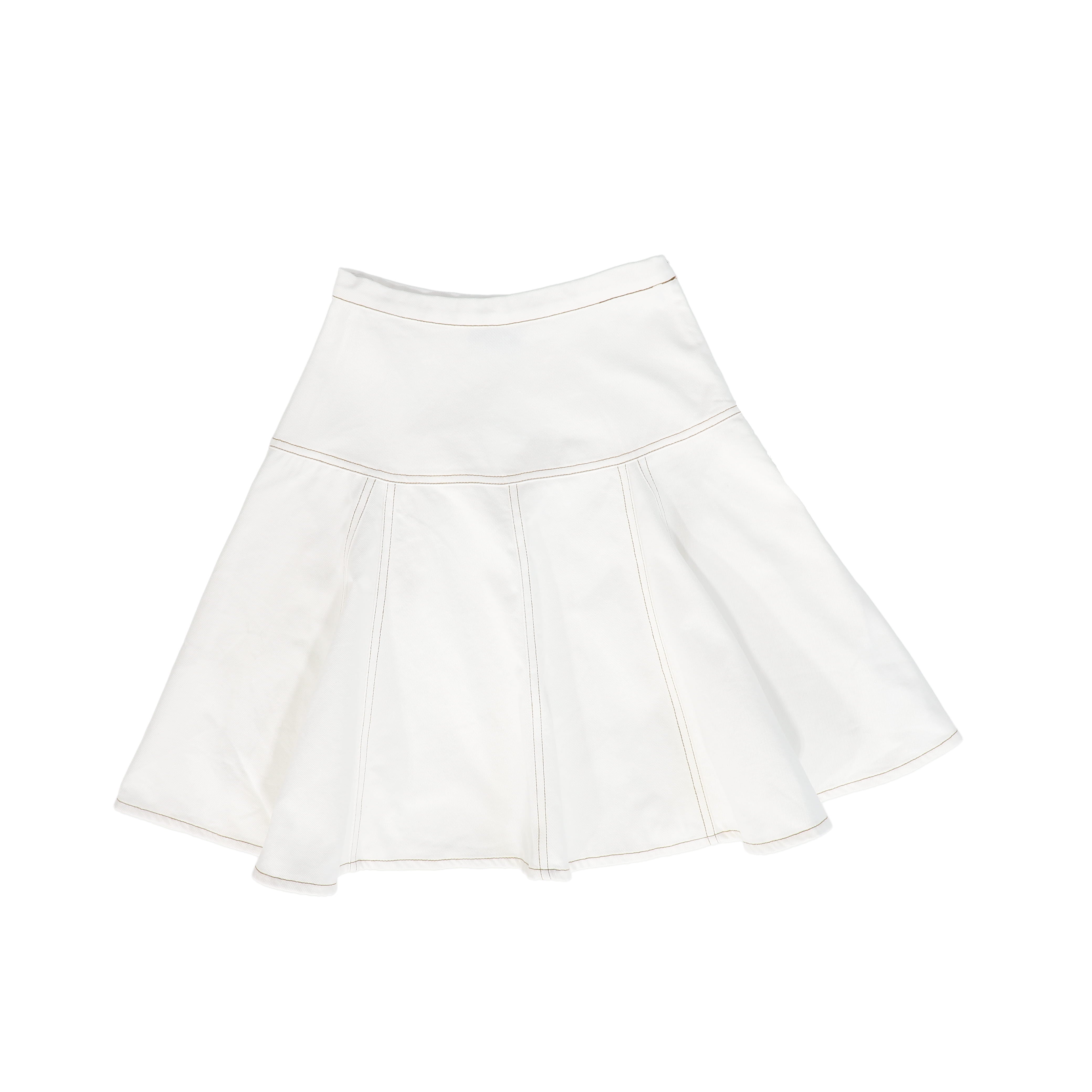 BAMBOO WHITE DENIM STITCHED SKIRT [FINAL SALE] – Luibelle