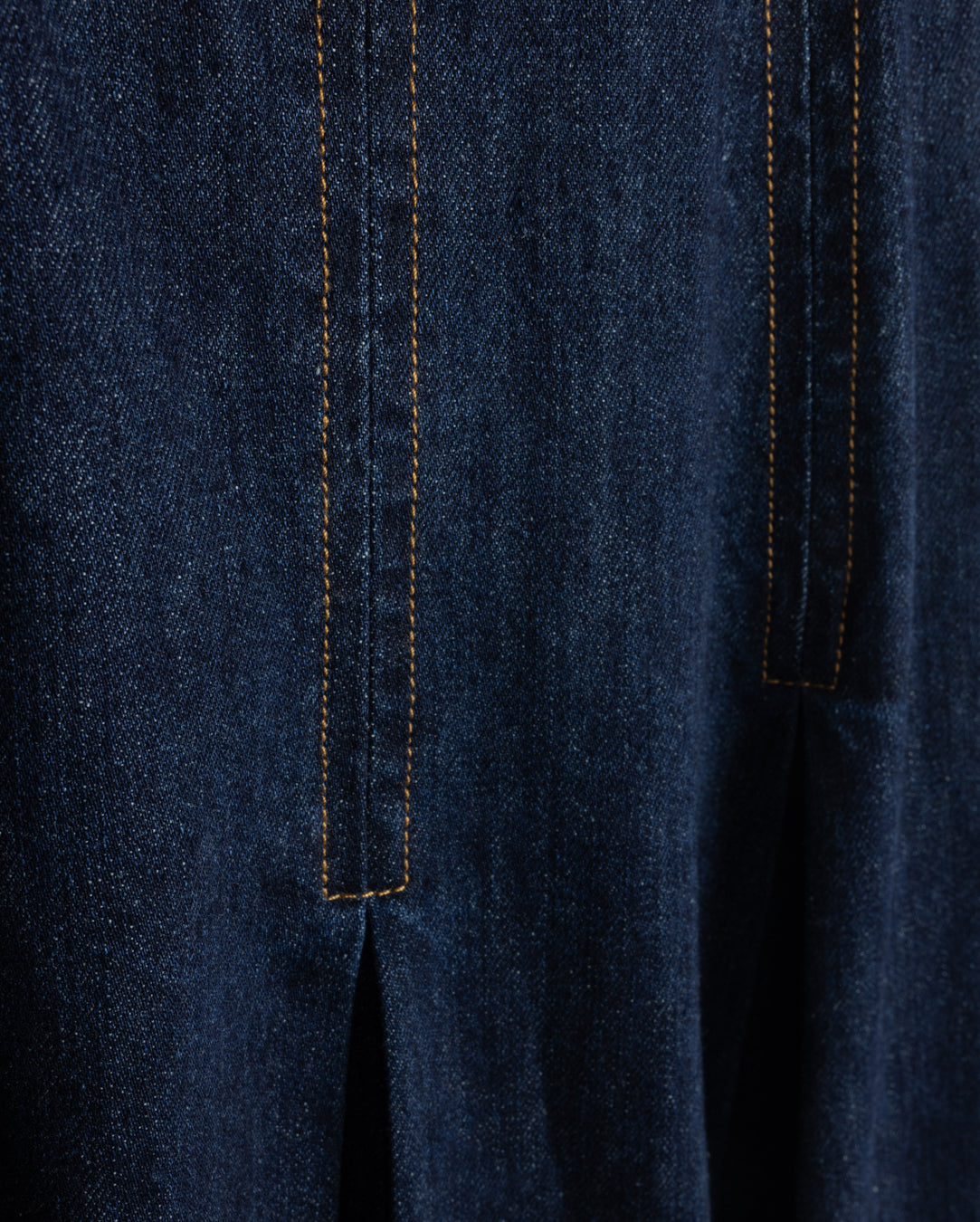 VIBE BLUE DENIM WIDE PLEAT MIDI SKIRT