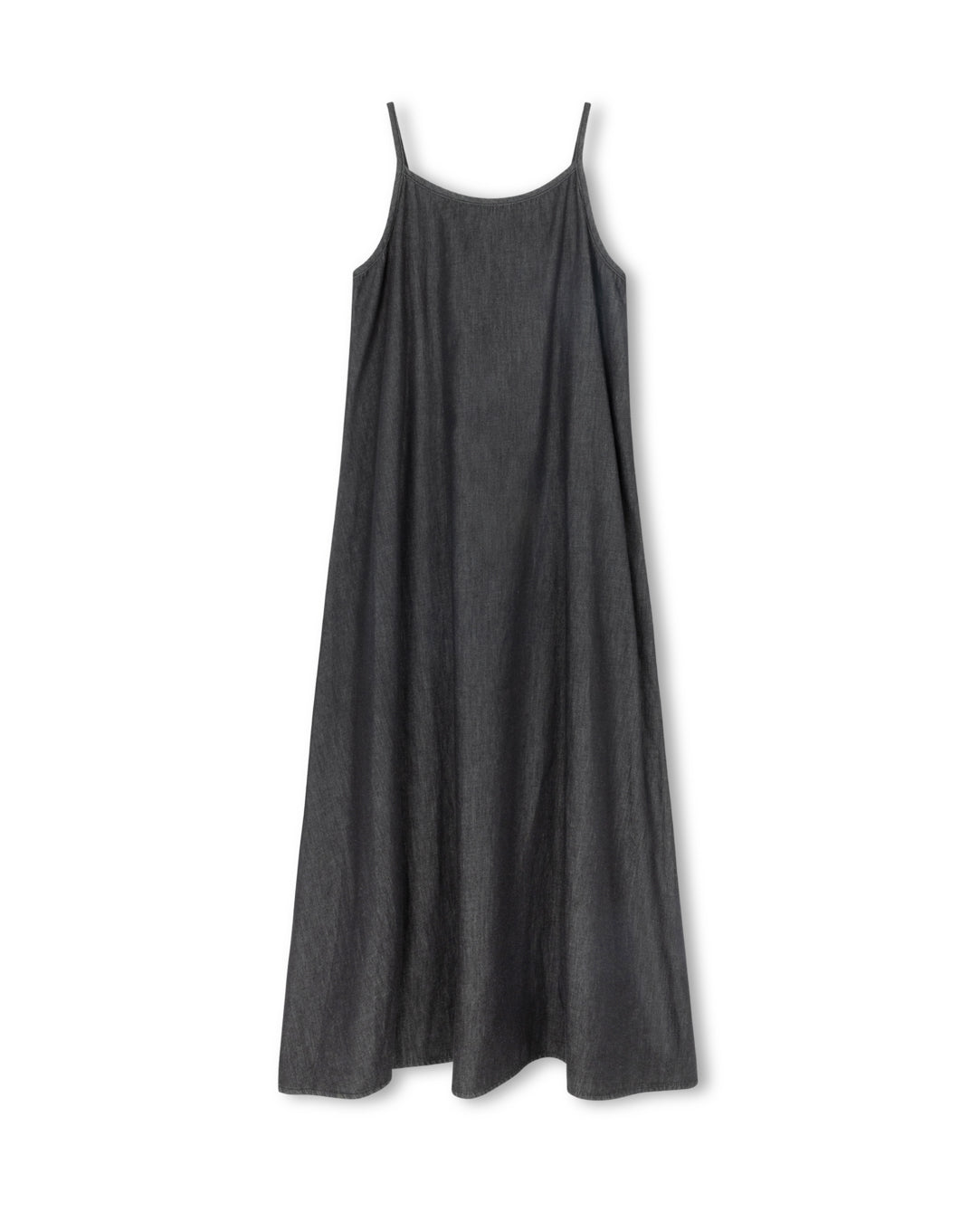 VIBE BLACK CHAMBRAY DENIM MIDI JUMPER