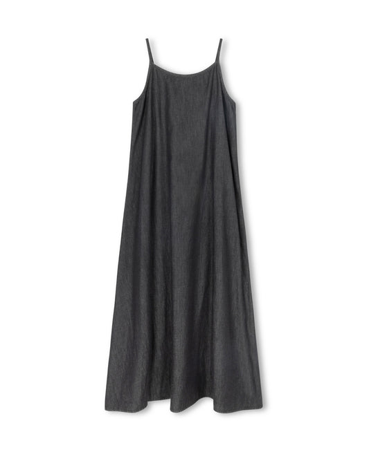 VIBE BLACK CHAMBRAY DENIM MIDI JUMPER