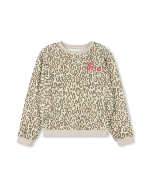 PHIL AND PHOEBE BROWN LEOPARD PRINT SWEATSHIRT
