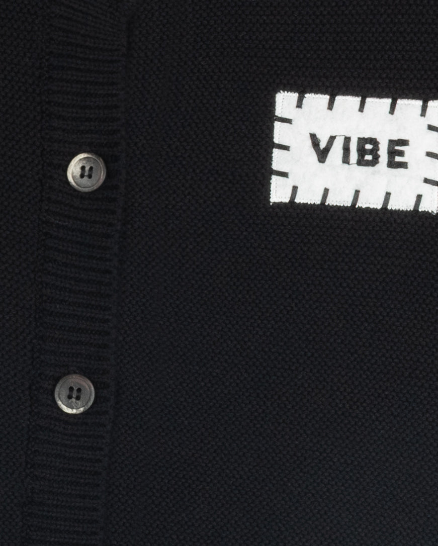 VIBE BLACK LOGO PATCH BUTTON VEST