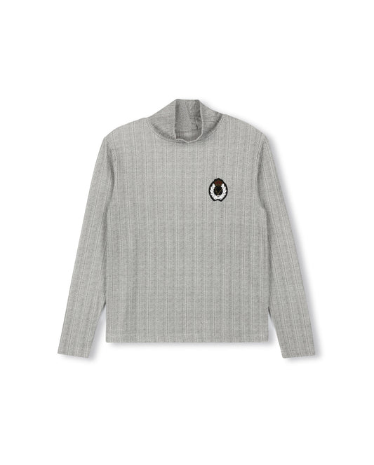 VIBE BLACK/WHITE CHEVRON PRINT EMBLEM TURTLENECK