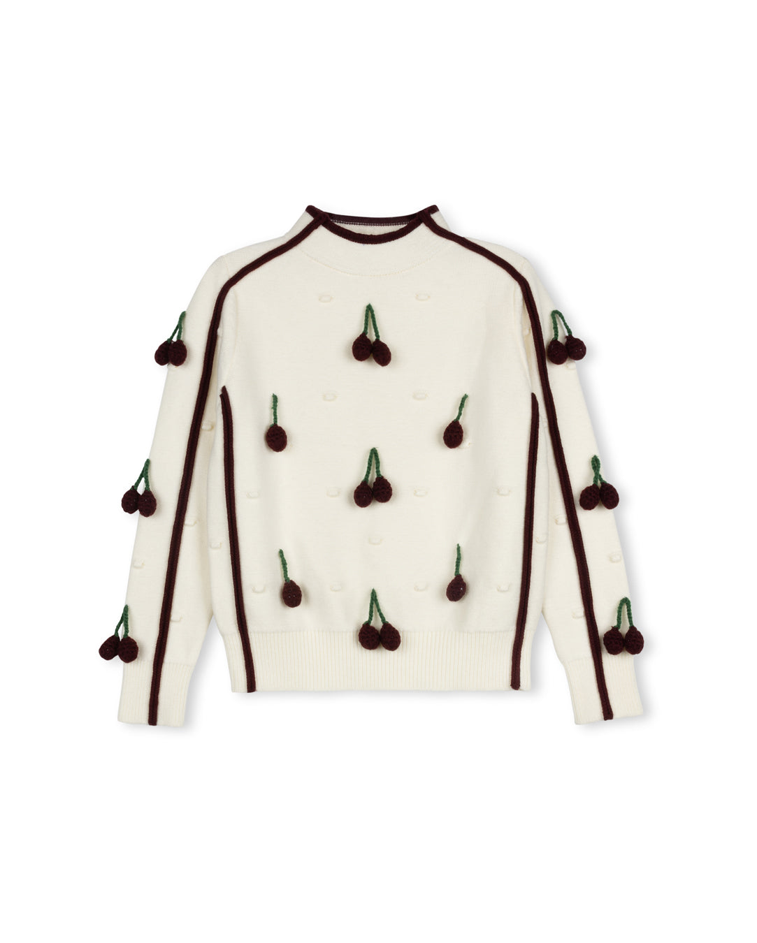 PAPILLON IVORY CHERRY KNIT SWEATER