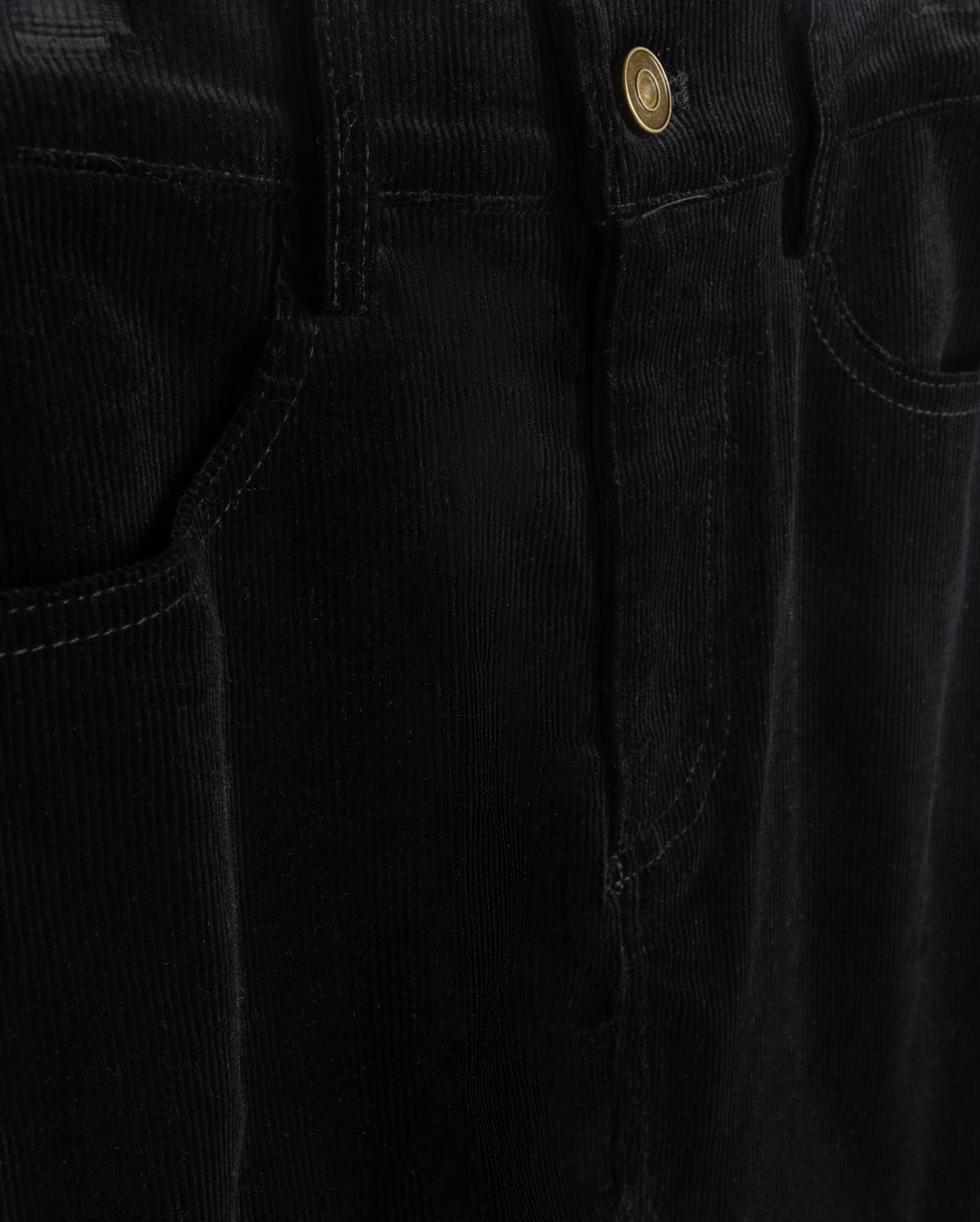 VIBE BLACK CORDUROY FRINGE HEM SKIRT