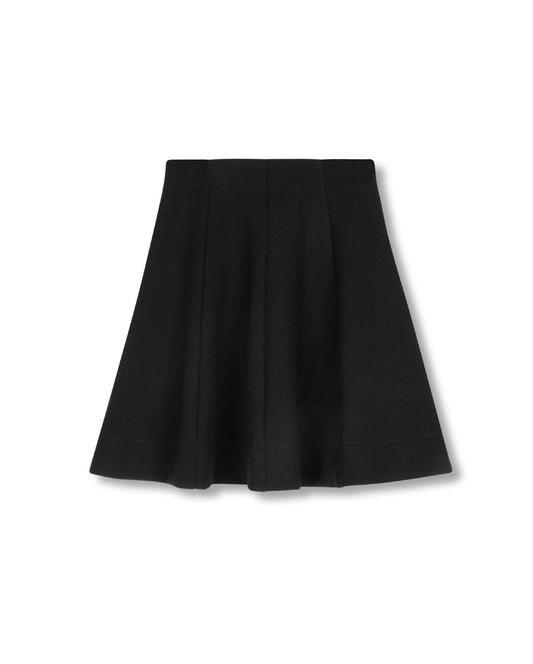 HELLO YELLOW BLACK PONTI PANELED SKIRT