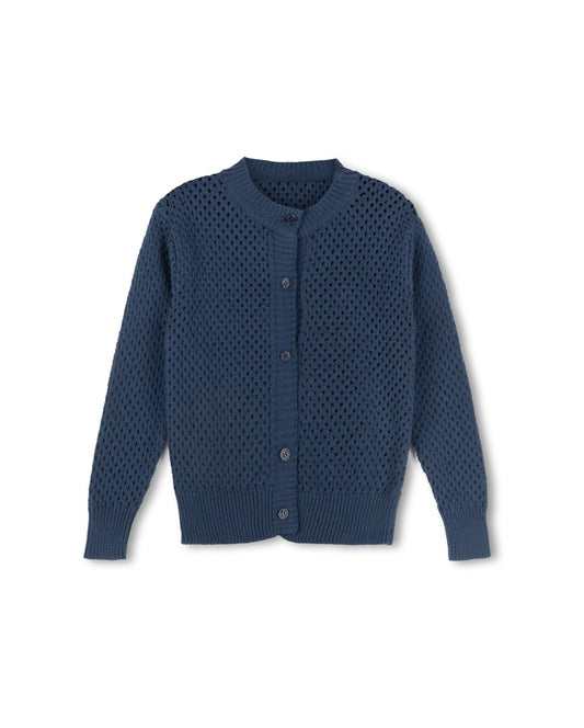 PAPILLON BLUE POINTELLE OPEN KNIT CARDIGAN