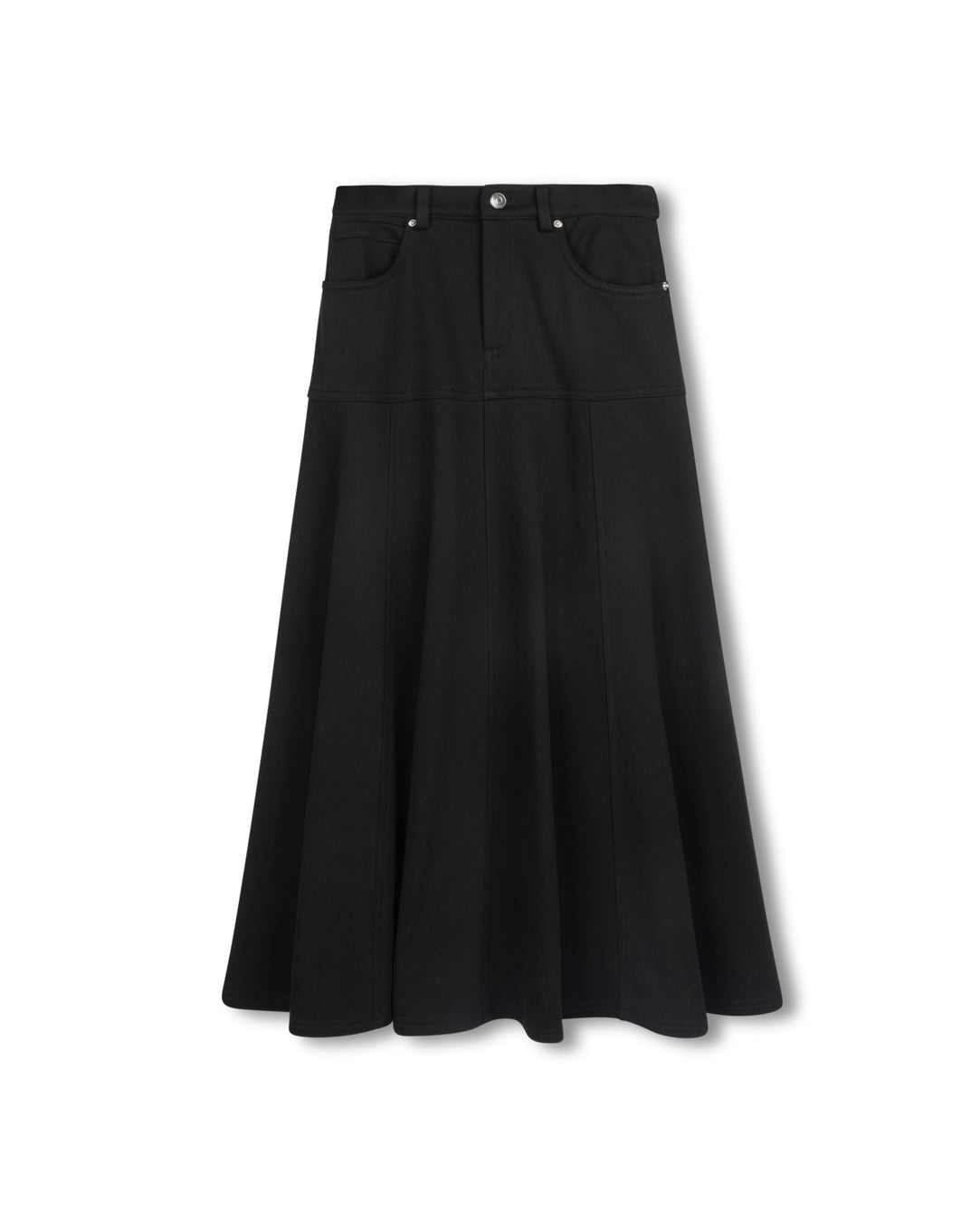 VIBE BLACK SWEATSHIRT FLYFRONT MIDI SKIRT – Luibelle
