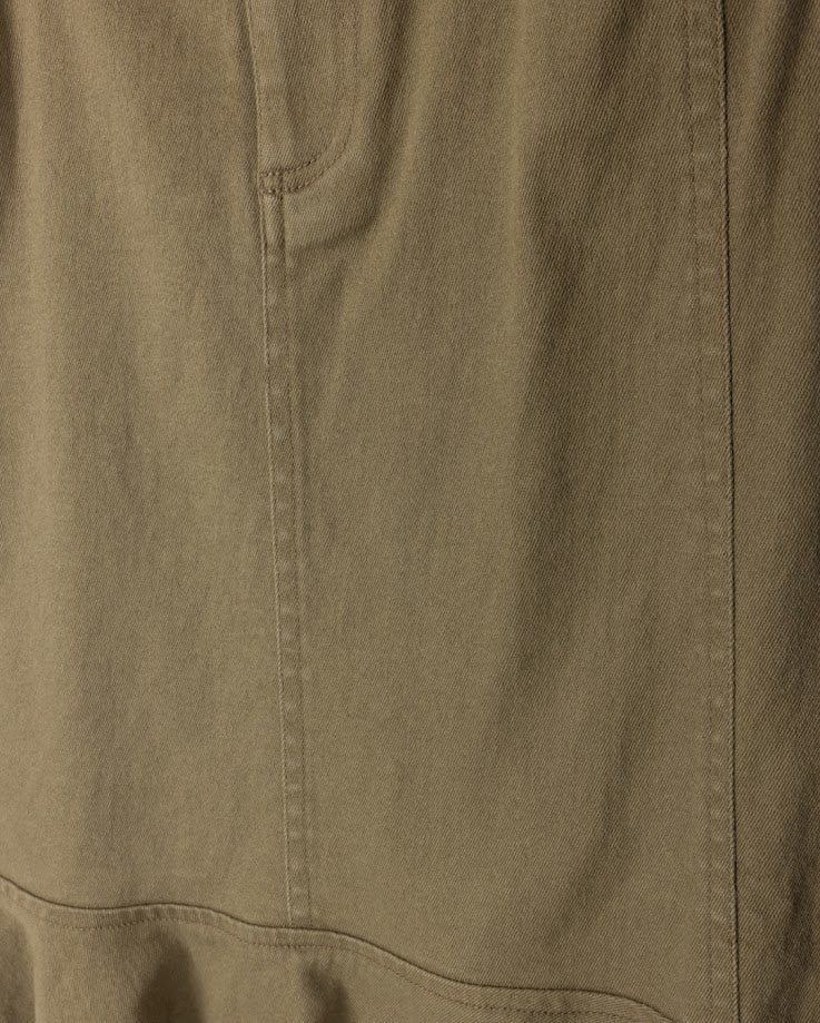 PHIL AND PHOEBE TAN DENIM RUFFLE HEM SKIRT