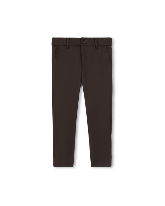 HARPER JAMES BROWN WOOL SLIM PANTS