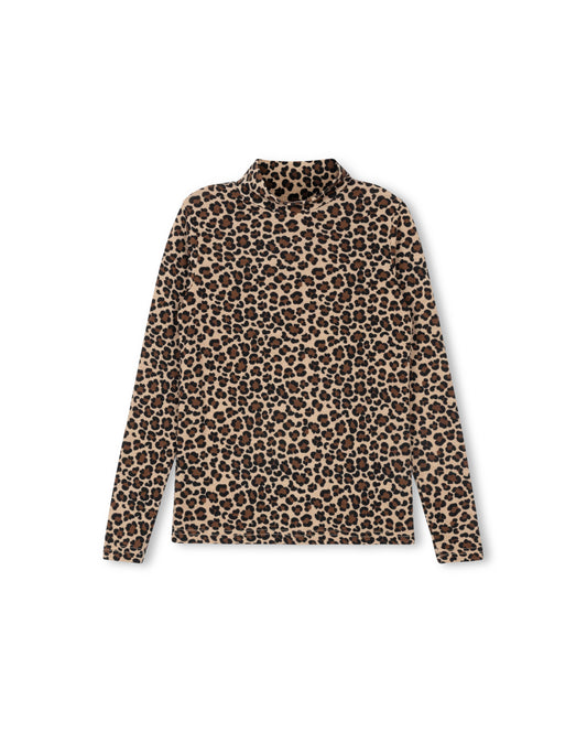VIBE TAN LEOPARD PRINT MOCKNECK