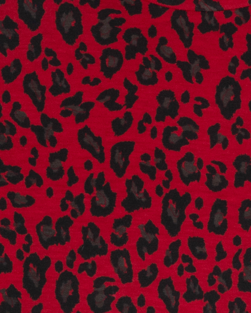 VIBE RED LEOPARD PRINT MOCKNECK