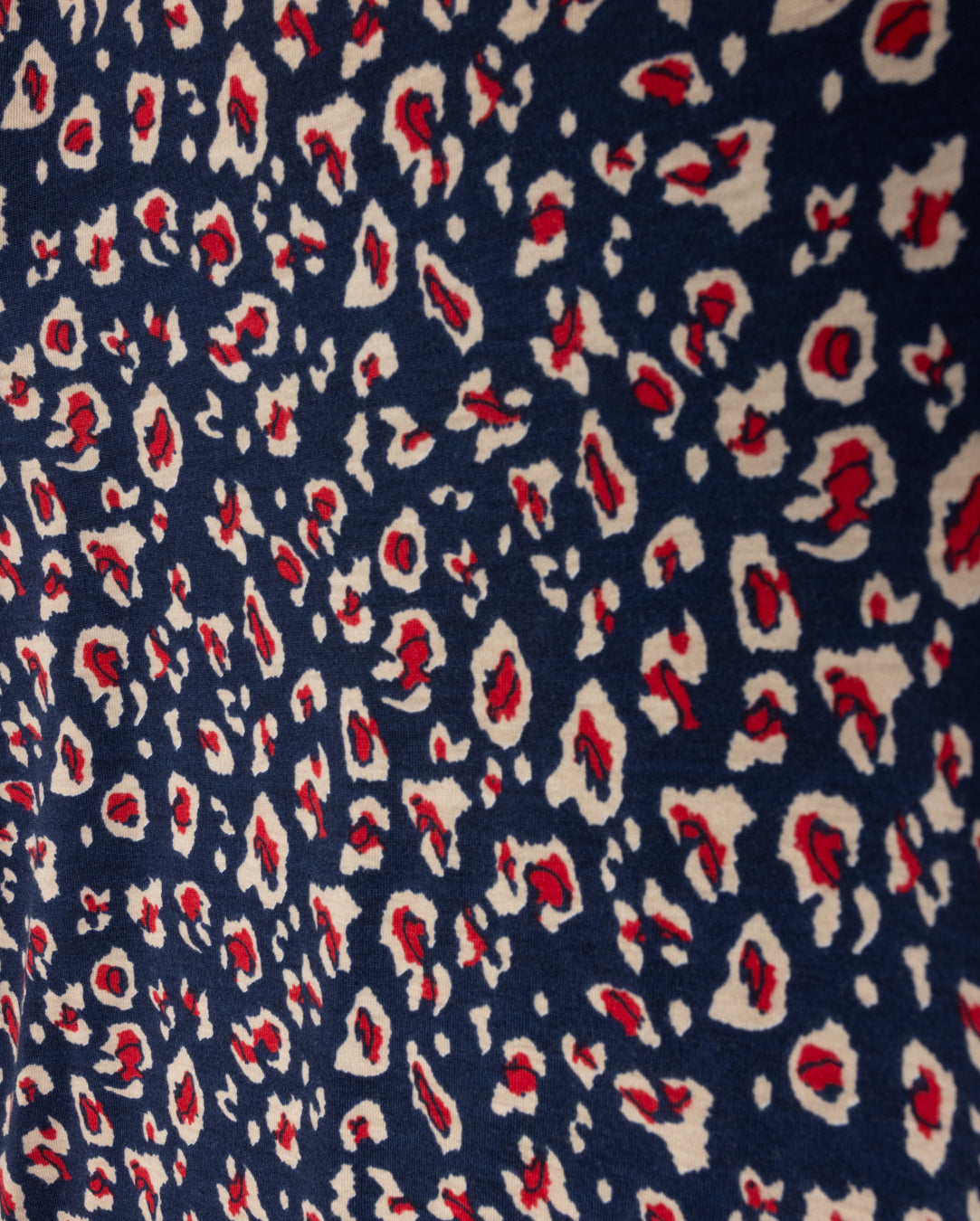 VIBE NAVY LEOPARD PRINT MOCKNECK