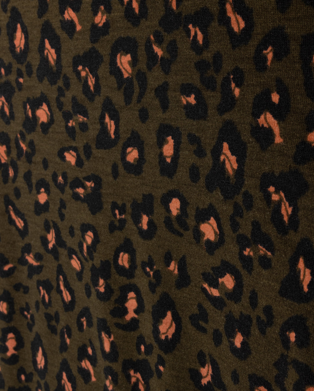 VIBE OLIVE GREEN LEOPARD PRINT MOCKNECK