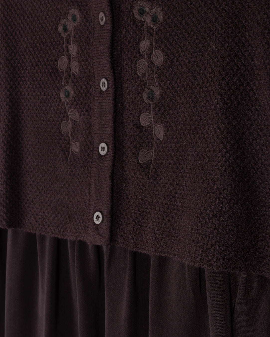 LILOU PLUM EMBROIDERED CARDIGAN MAXI DRESS SET