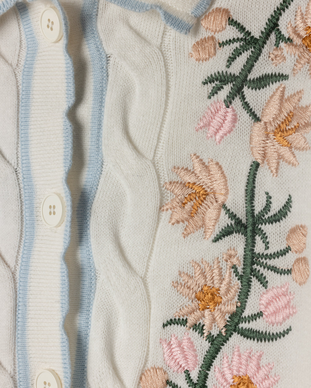 TUSTELLO MULTI EMBROIDERED FLORAL KNIT CARDIGAN