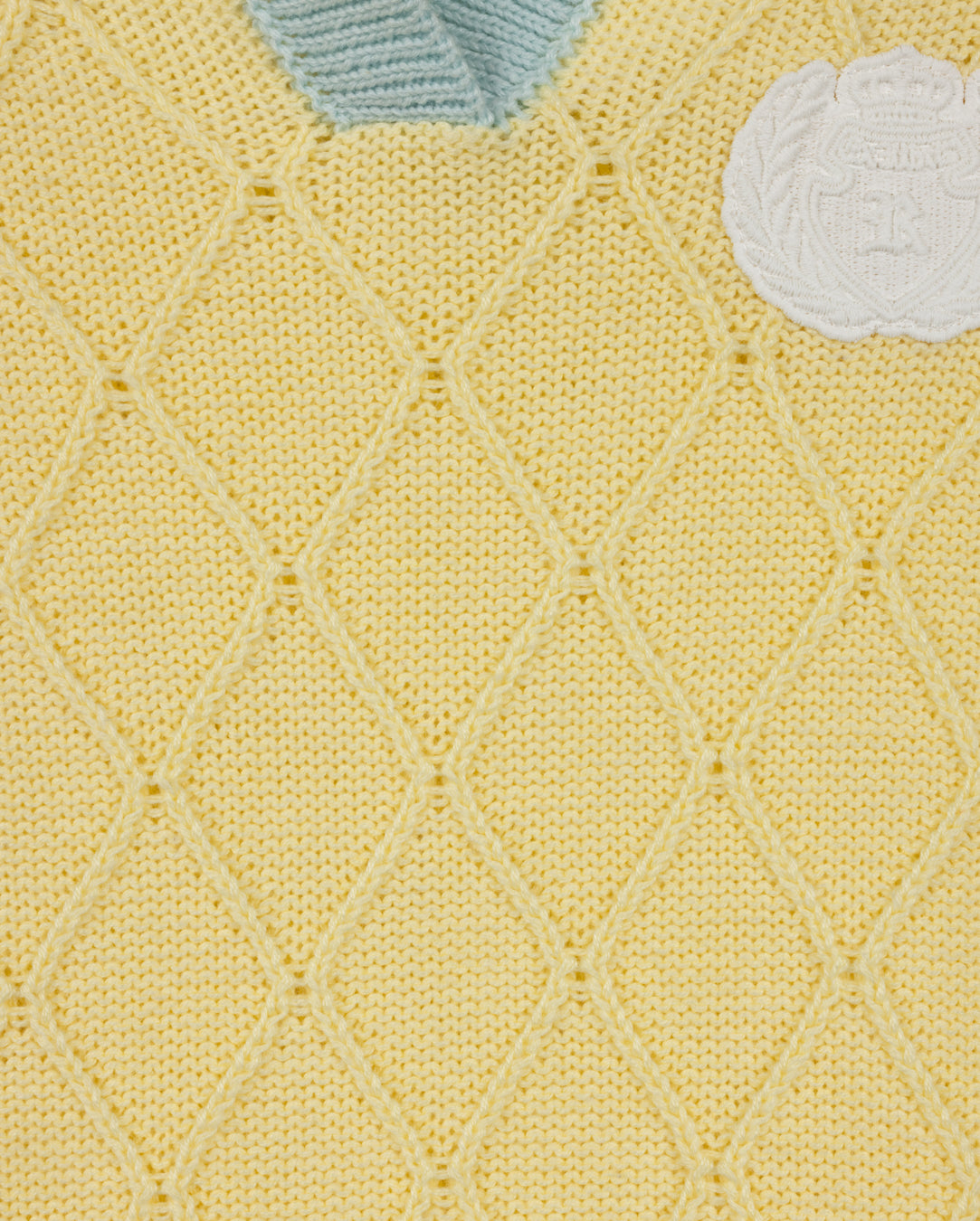 ONE CHILD YELLOW DIAMOND PRINT COLLAR SWEATER