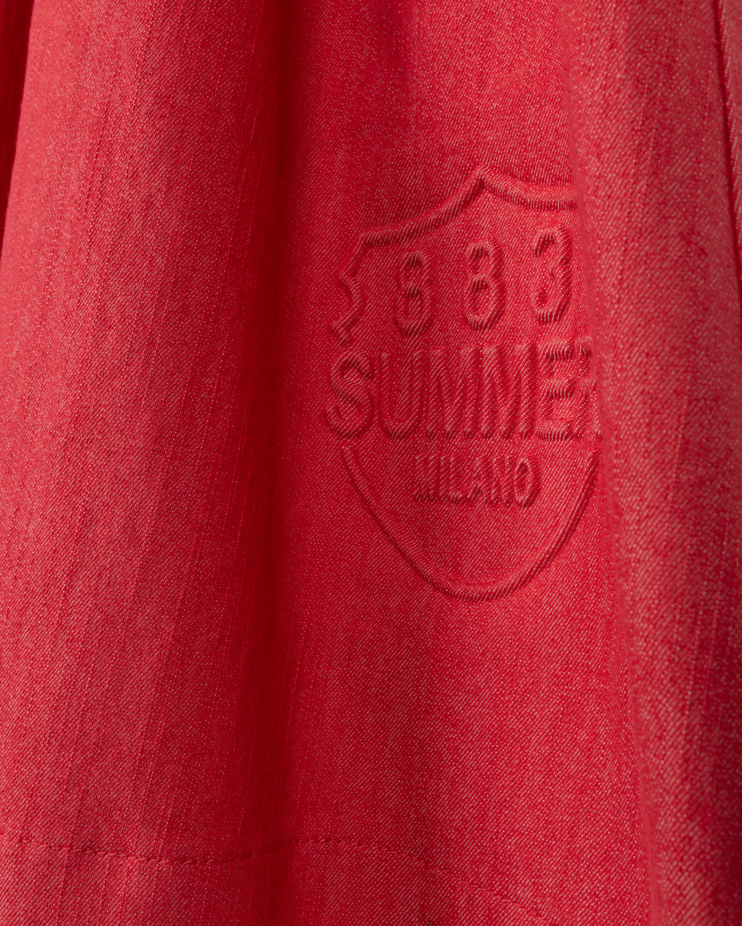 HELLO YELLOW RED DENIM COLLAR DRESS