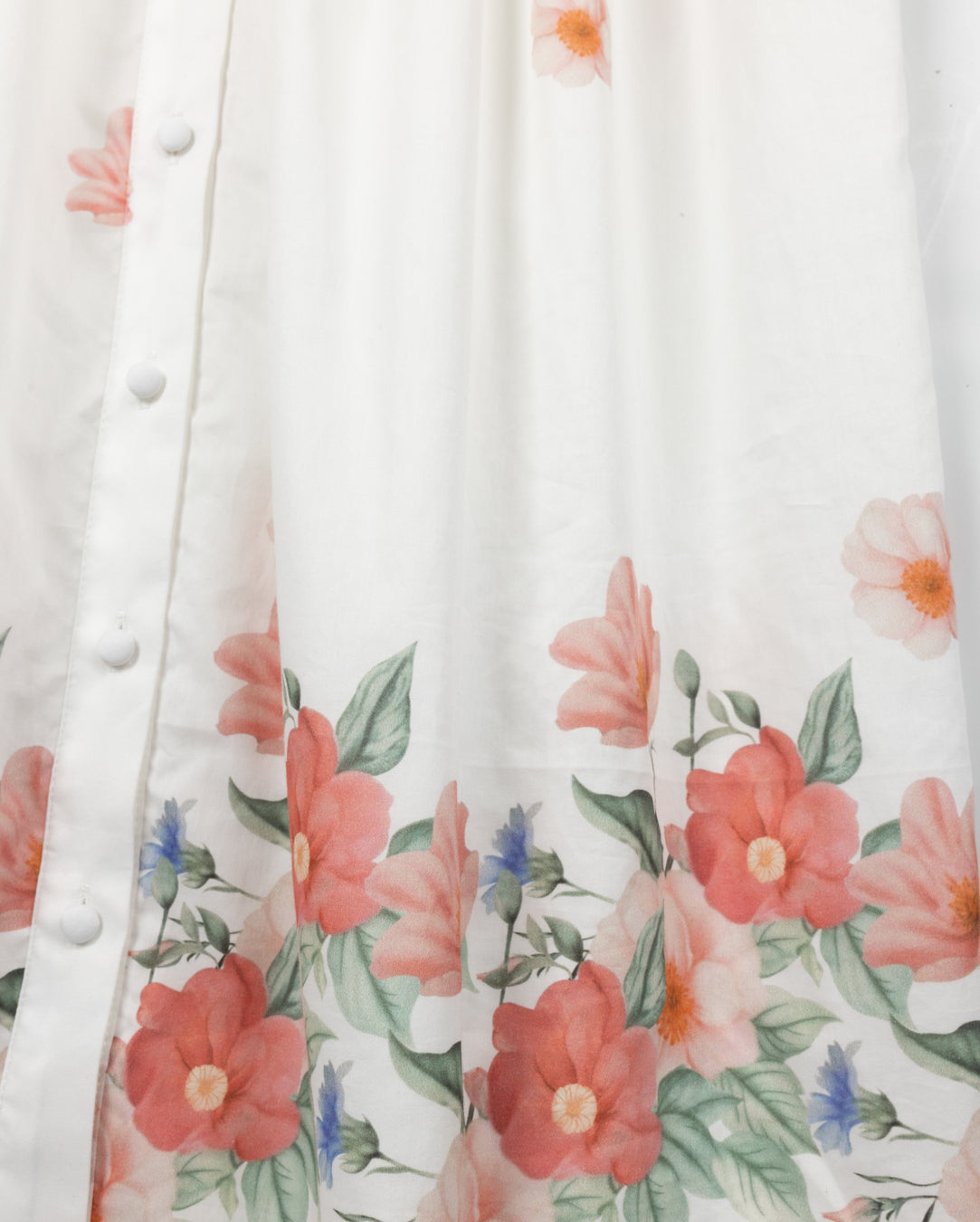 MINIMAL IVORY/PINK FLORAL SCATTERED SHIRT DRESS