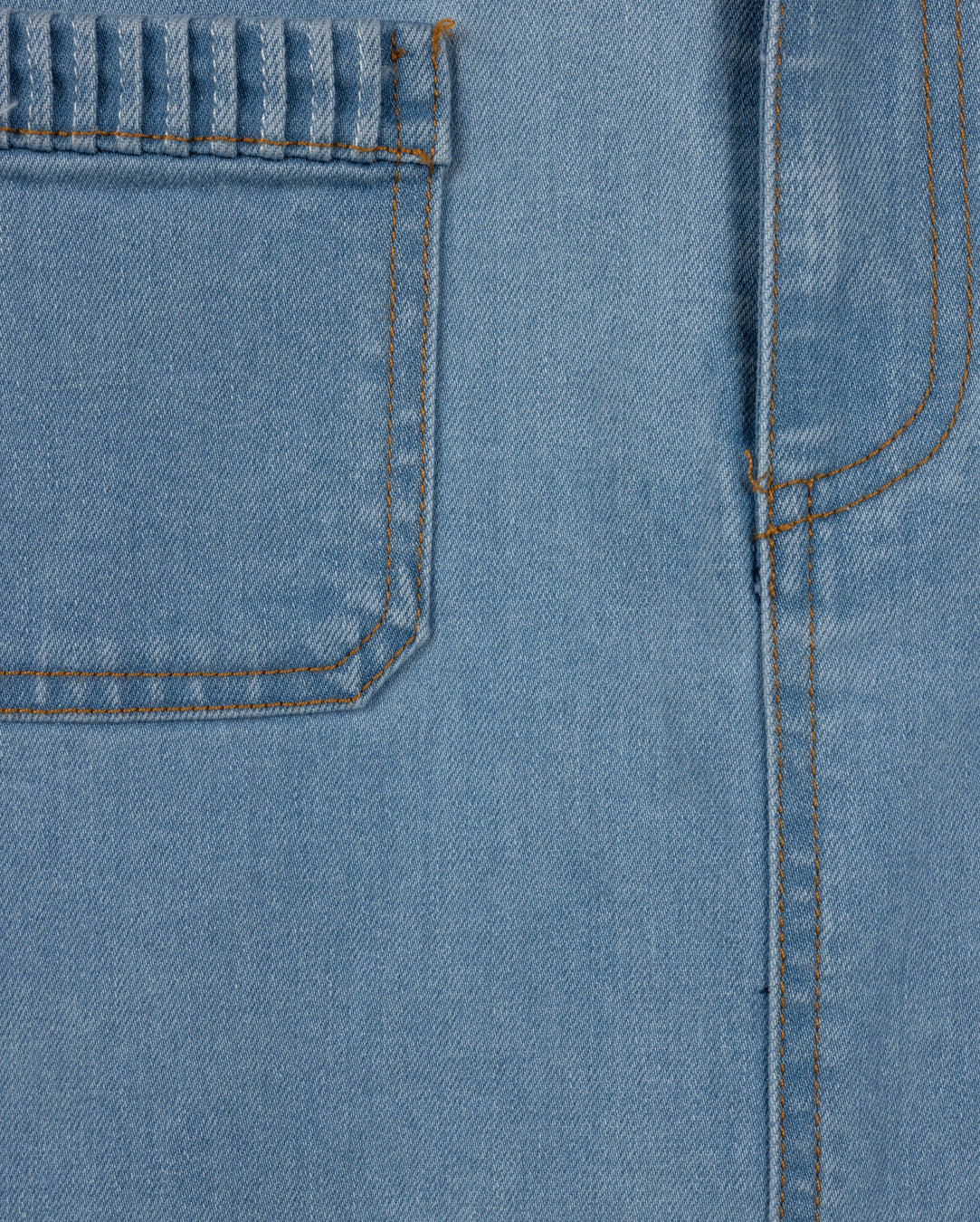 VIBE LIGHT BLUE DENIM STITCH POCKET TRIM SKIRT