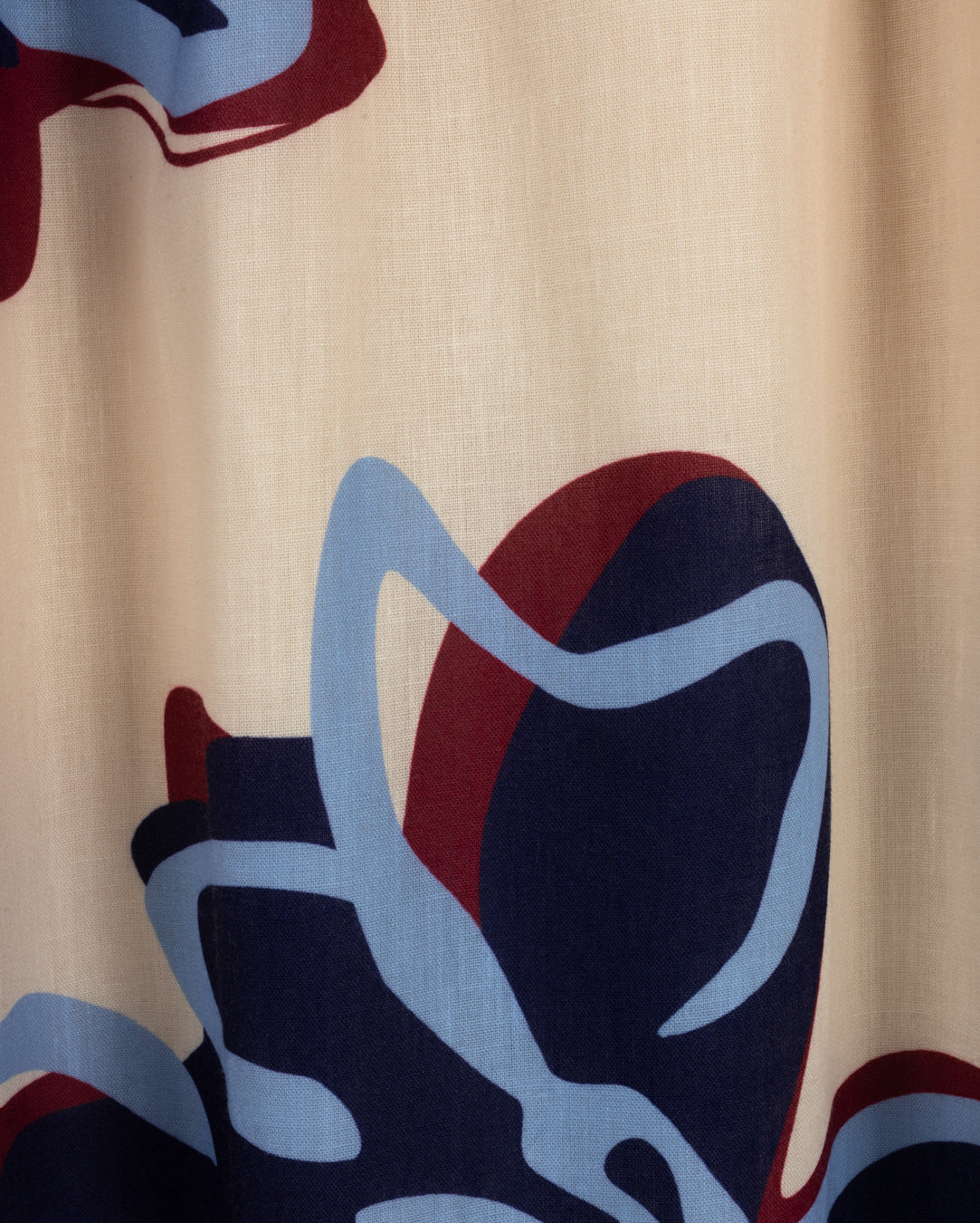 MALLORY AND MERLOT CREAM LINEN SCRIBBLE FLORAL SKIRT