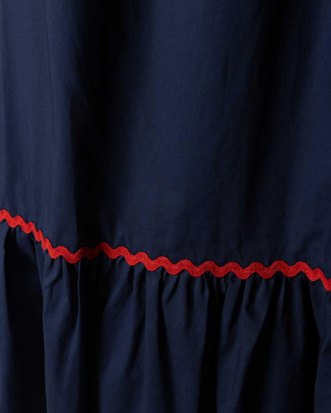 LILOU NAVY POPLIN SQUARE NECK MAXI DRESS