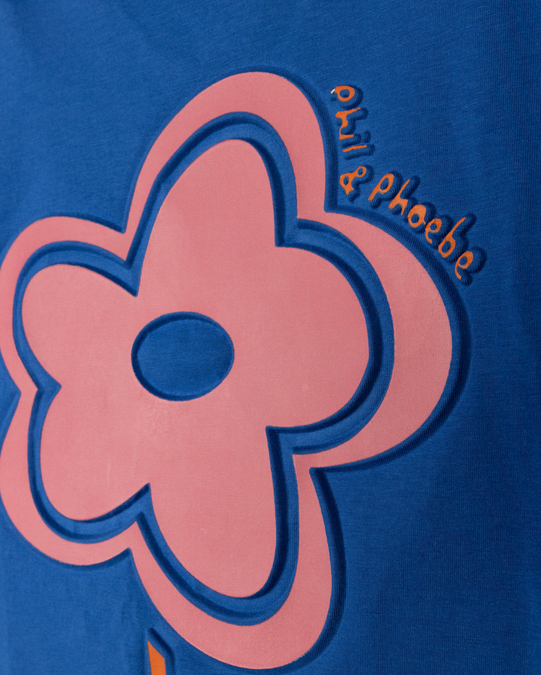 PHIL AND PHOEBE ROYAL BLUE FLOWER STEM T-SHIRT SET