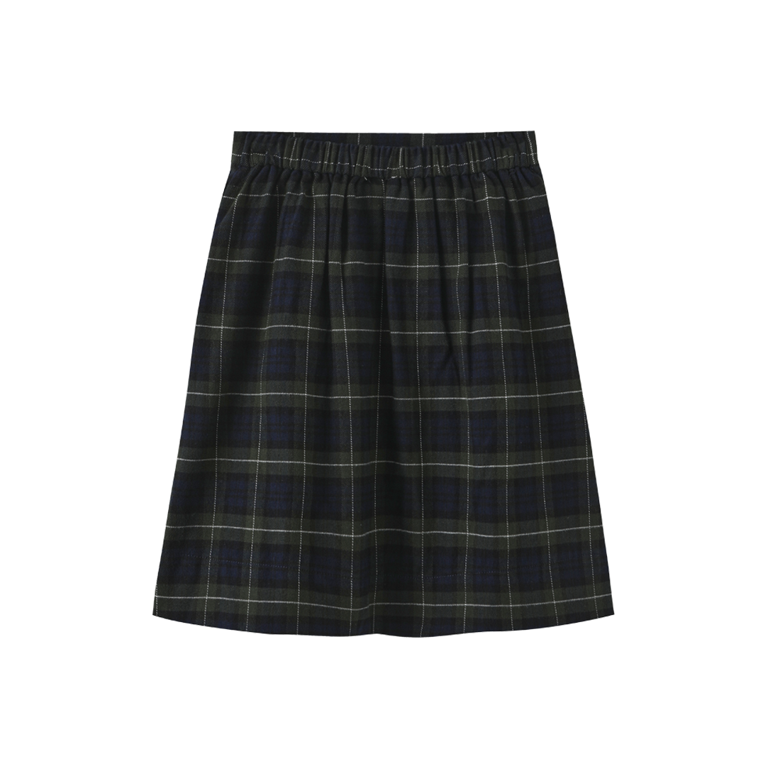 CREATIVE GENIUS PLAID POCKET BUTTON SKIRT