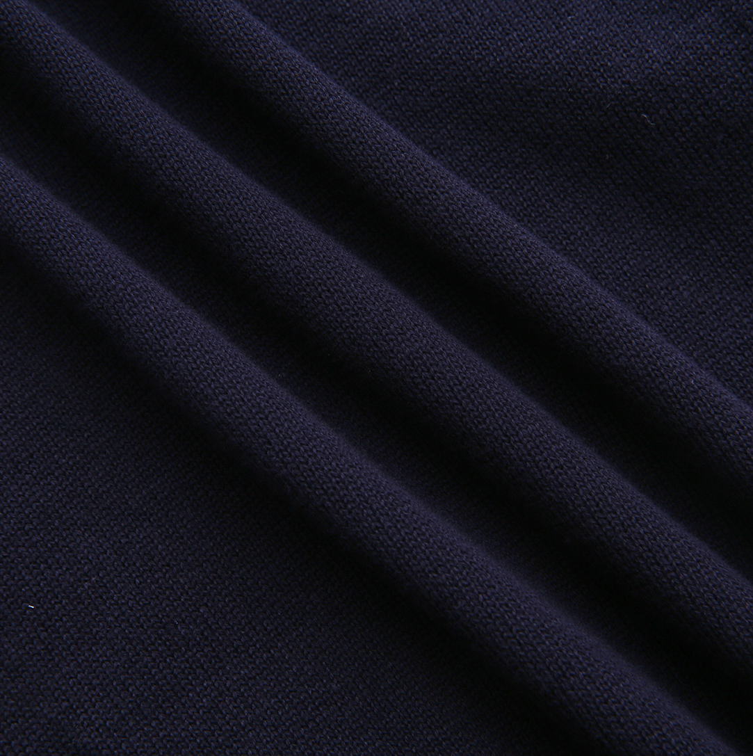 CREATIVE GENIUS NAVY CONTRAST NECK BEAR PATCH TURTLENECK