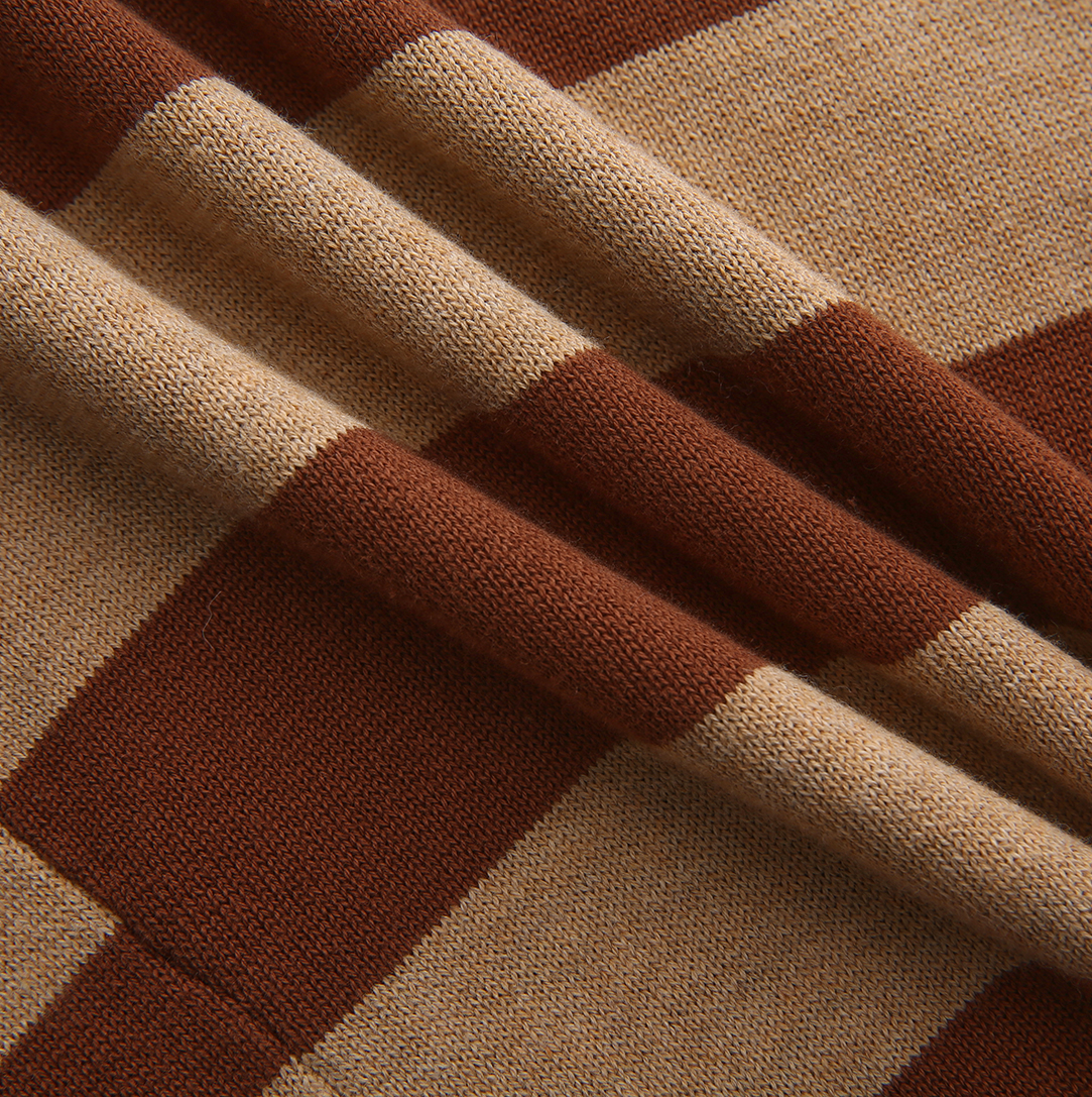 VIBE BROWN WIDE STRIPED KNIT VEST