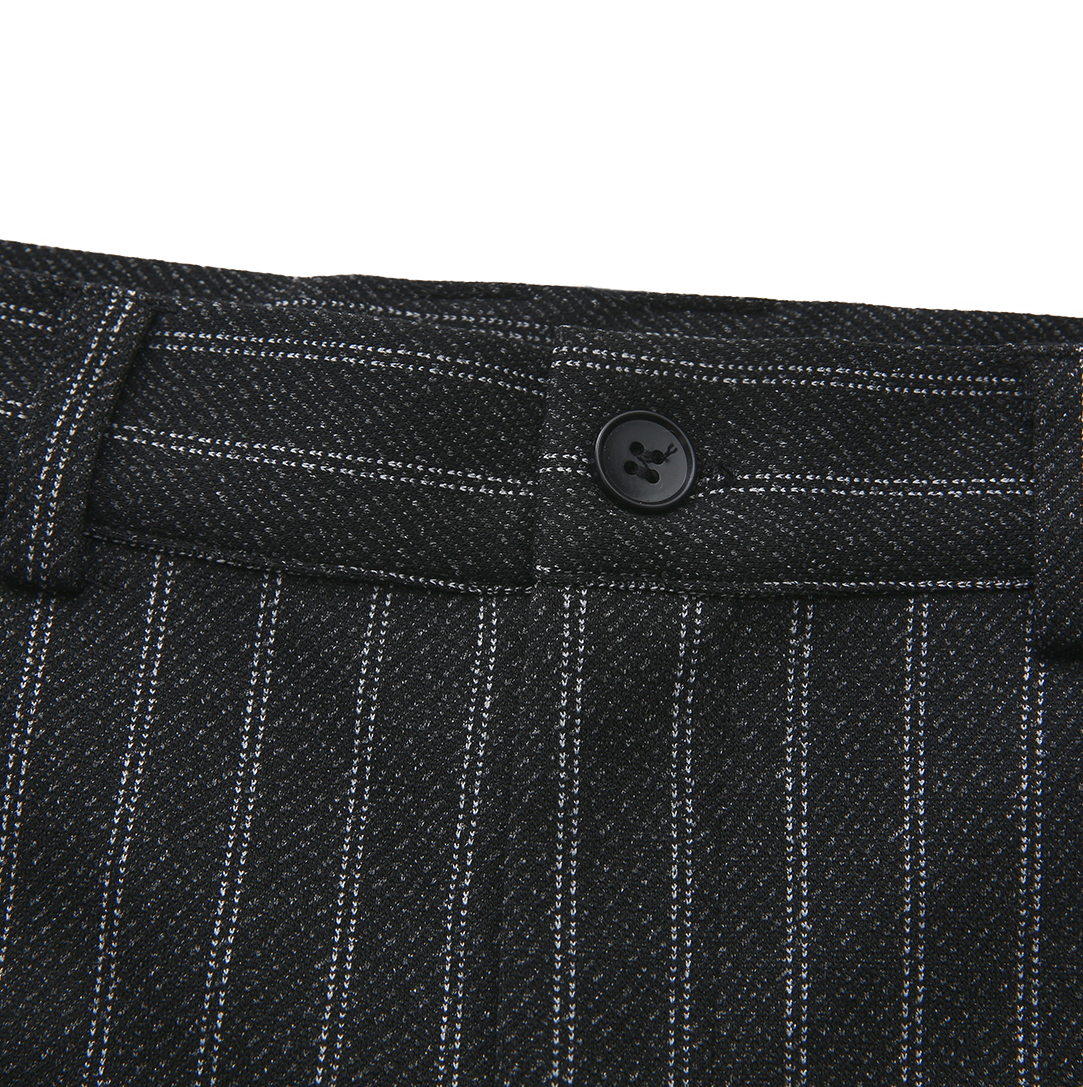 HARPER JAMES BLACK PINSTRIPE TEXTURE PANTS