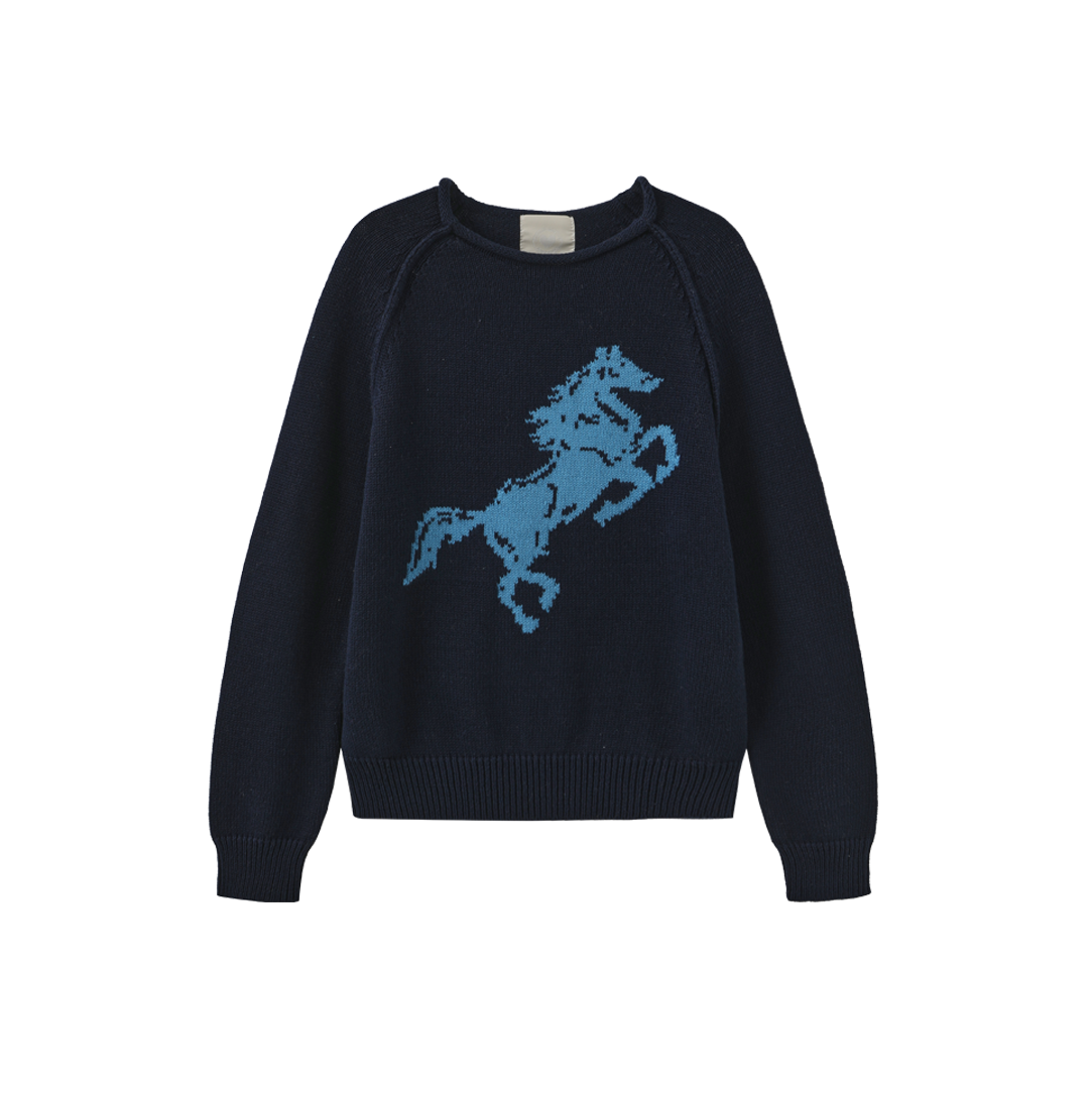 N+A NAVY HORSE KNIT SWEATER – Luibelle
