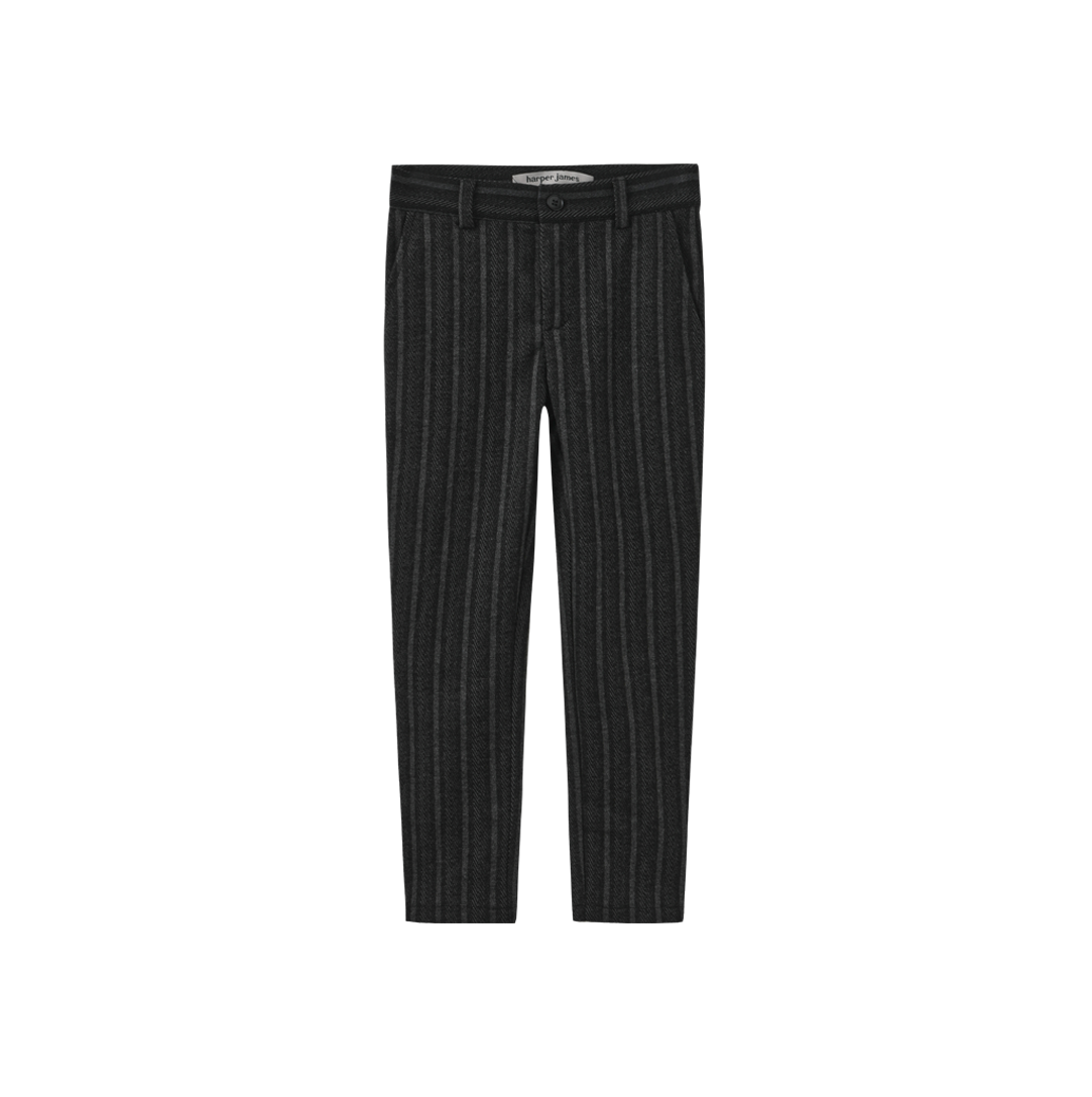 HARPER JAMES GREY PIN STRIPE WOOL PANTS