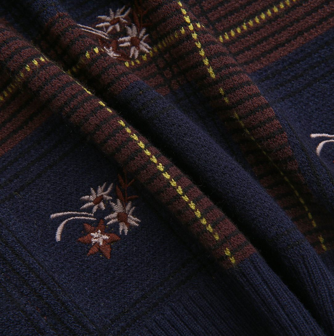 ONE CHILD NAVY PLAID EMBROIDERED SET