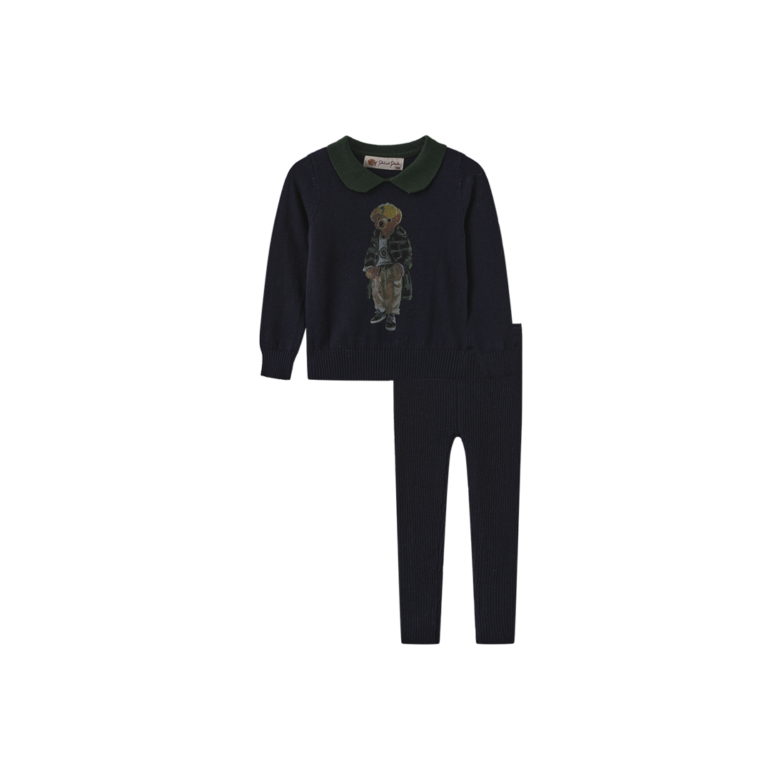 PHIL AND PHOEBE NAVY KNIT BEAR PATCH SET