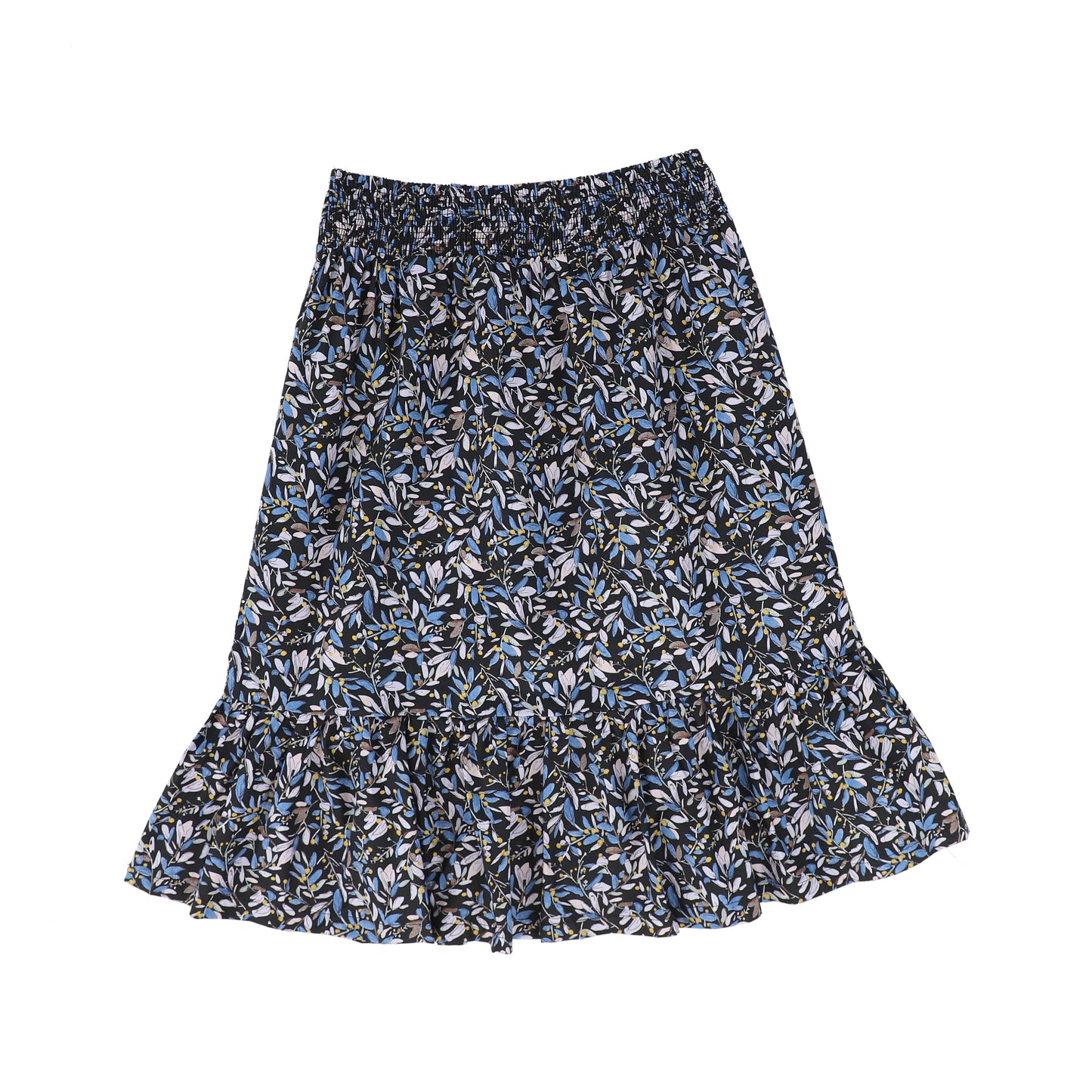 ONE CHILD NAVY FLORAL SMOCKED SKIRT