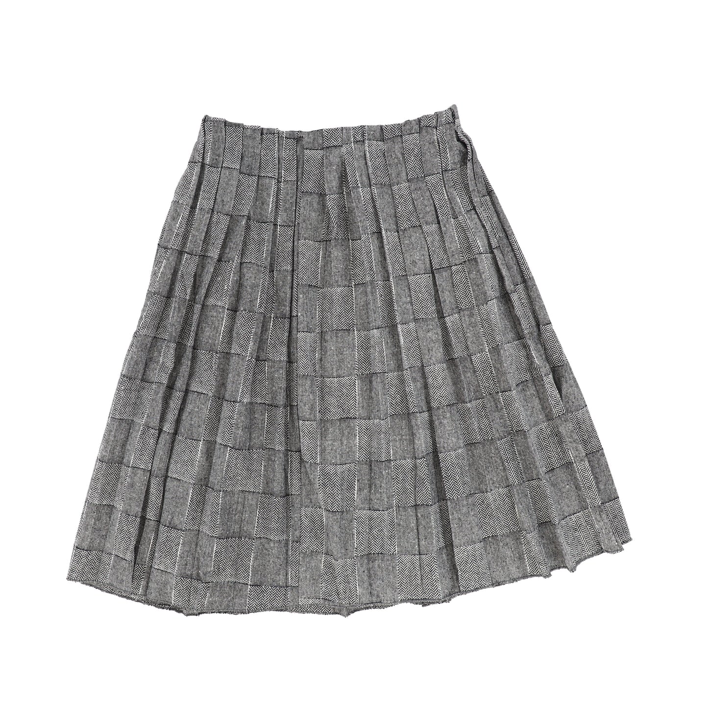 BAMBOO BLACK/WHITE MIXED PRINT BOX SKIRT