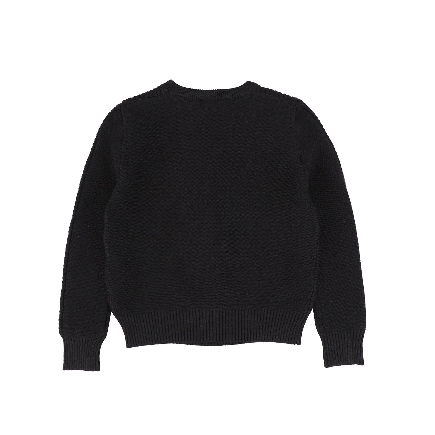 BAMBOO BLACK BRAIDED KNIT SWEATER
