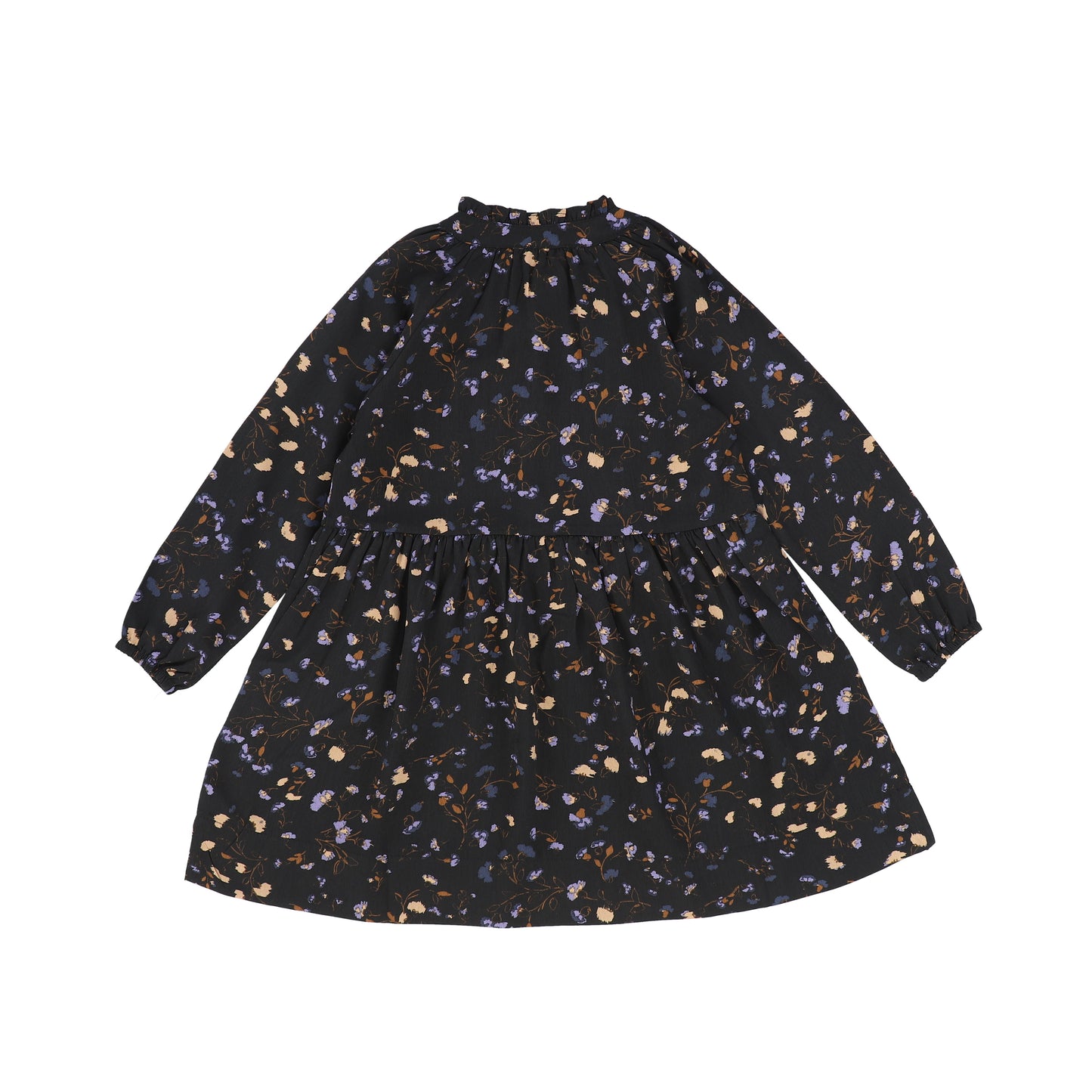 PAPILLON BLACK PRINTED BUTTON DRESS