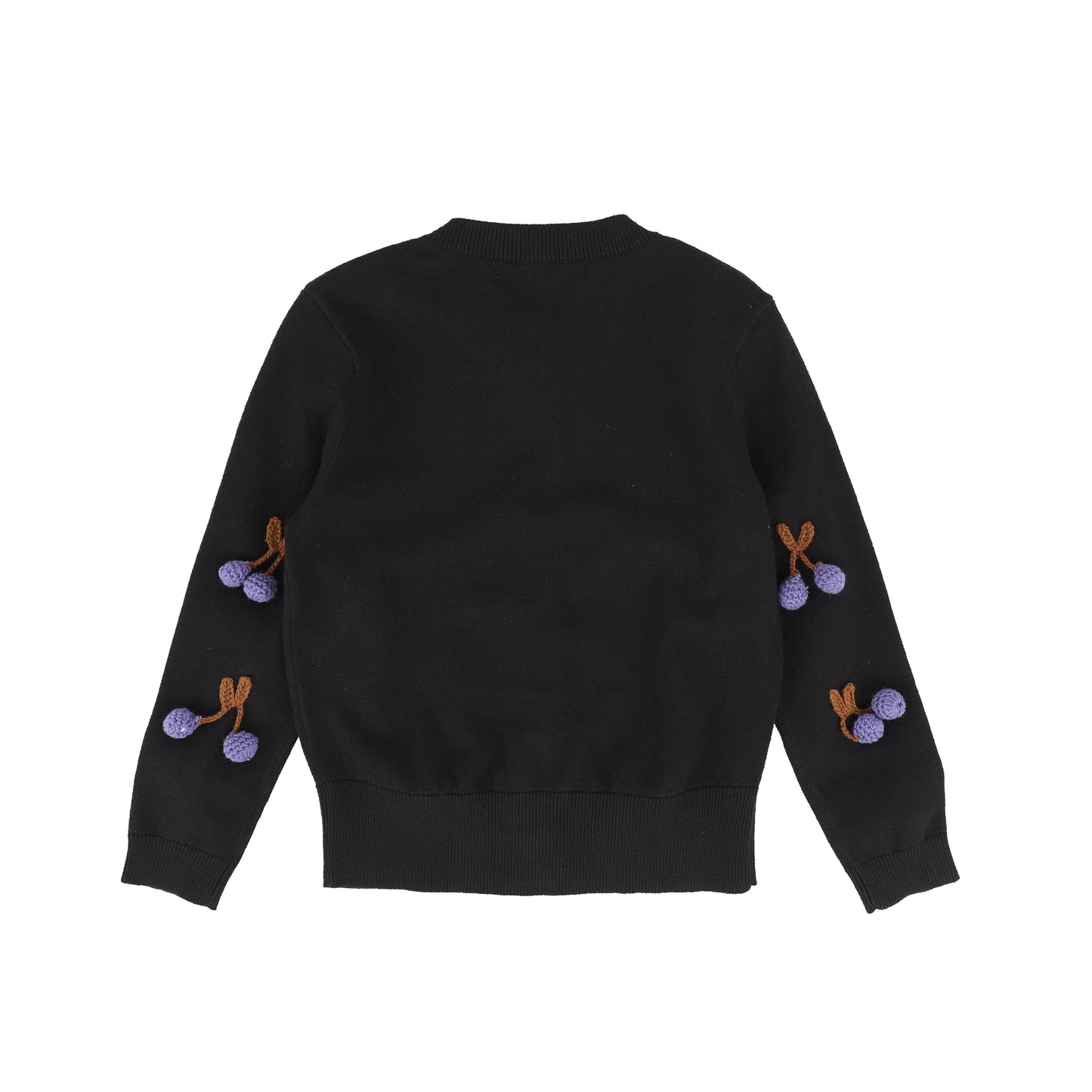 PAPILLON BLACK CHERRY PRINT PUFF SLEEVE CARDIGAN