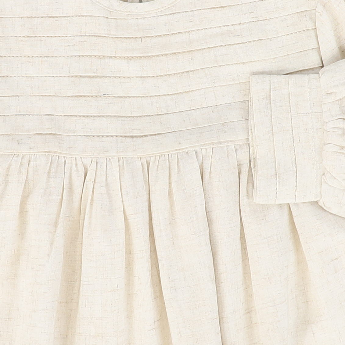 BACE COLLECTION OATMEAL PLEATED DETAIL BUBBLE DRESS [FINAL SALE]