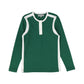 BACE COLLECTION GREEN PIQUE VARSITY LS TEE [FINAL SALE]