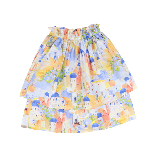 PAPILLON MULTI FLORAL PRINTED DOUBLE LAYER SKIRT [FINAL SALE]