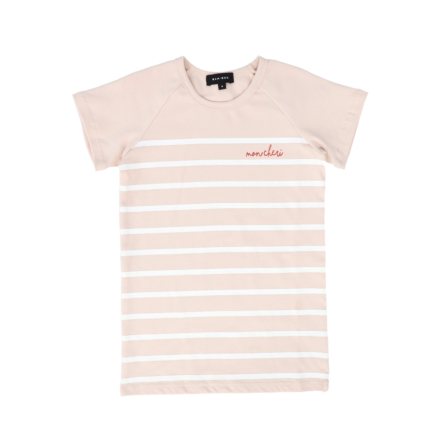 BAMBOO PINK STRIPED SS TEE [FINAL SALE]